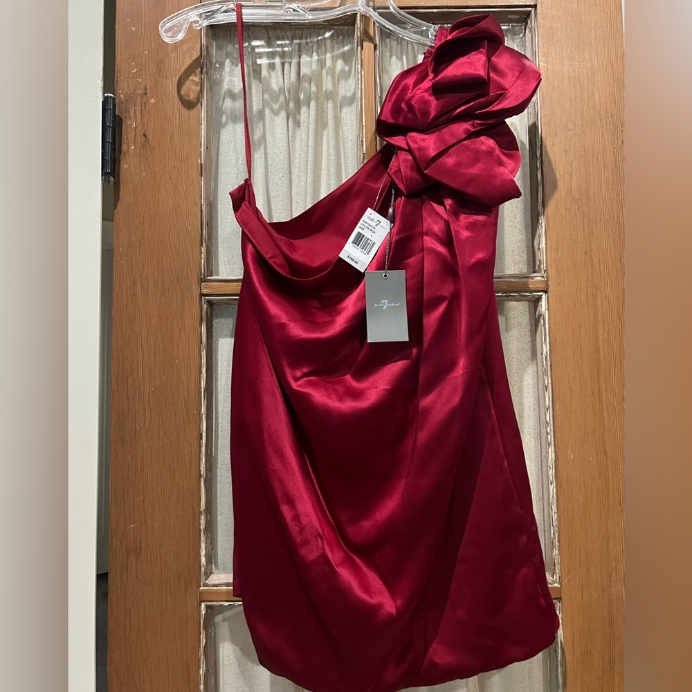 100% silk one shoulder blouse by 7 For All Mankind, NWT, size large.